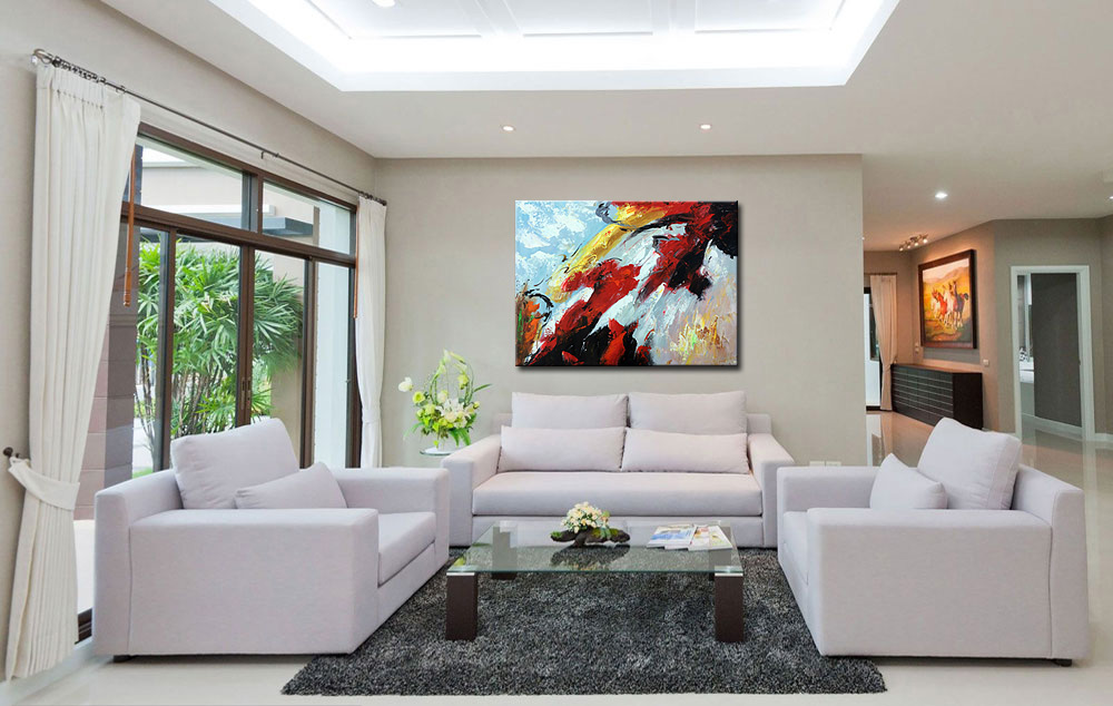 Downhill abstract schilderij 120x90cm - Afbeelding 3