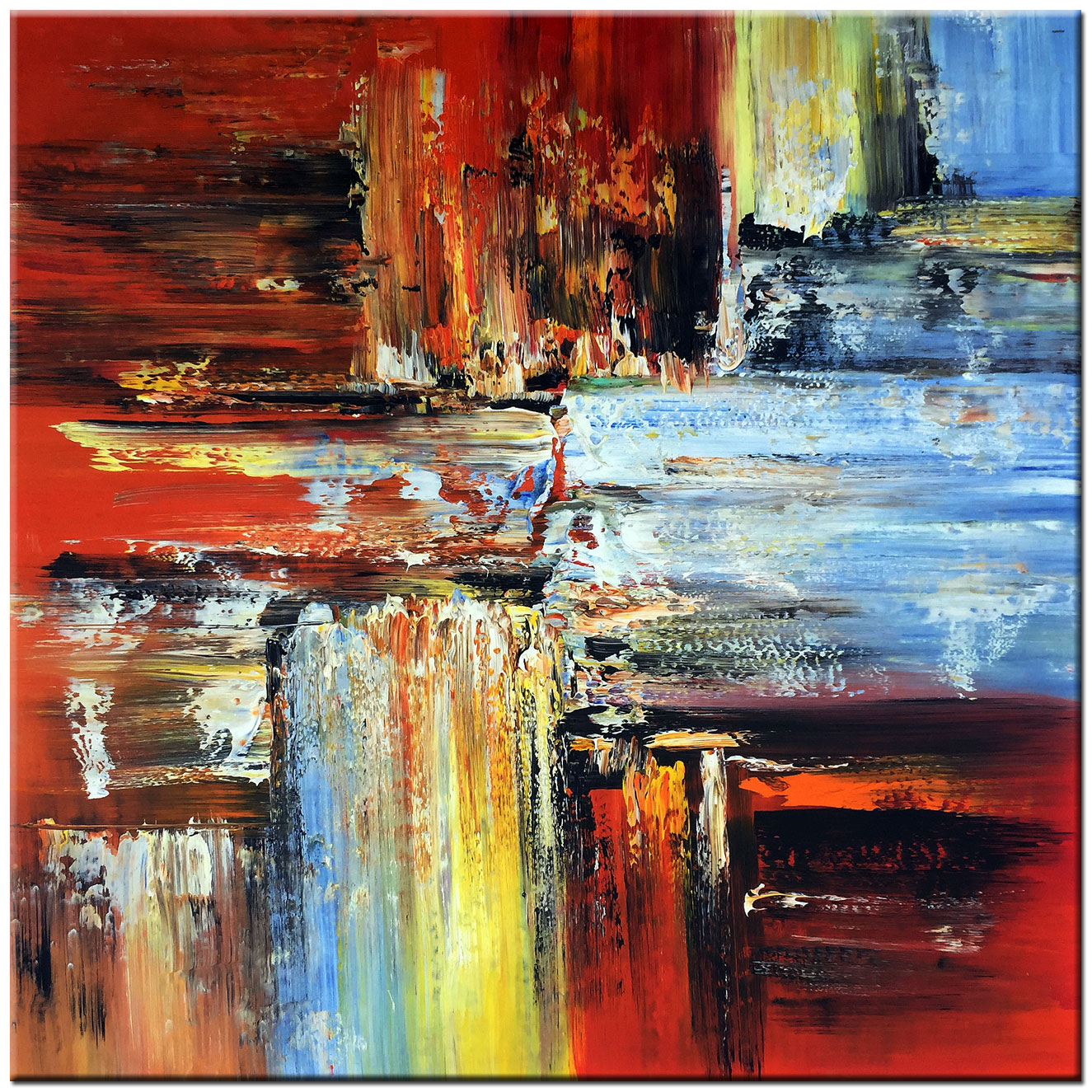 Belichten abstract schilderij 100x100cm