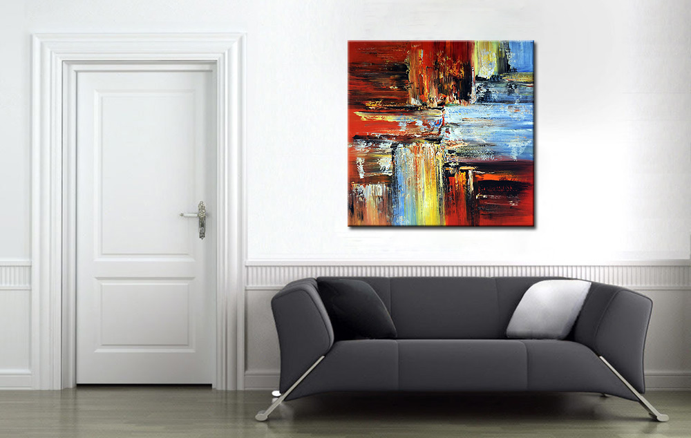 Belichten abstract schilderij 100x100cm - Afbeelding 4