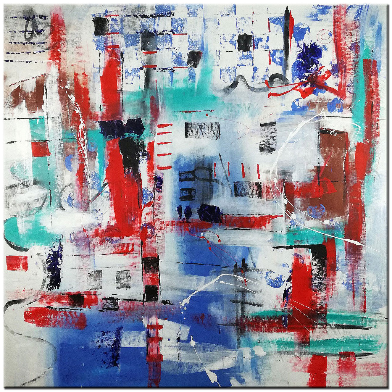 Enfriamiento modern abstract schilderij 100x100cm