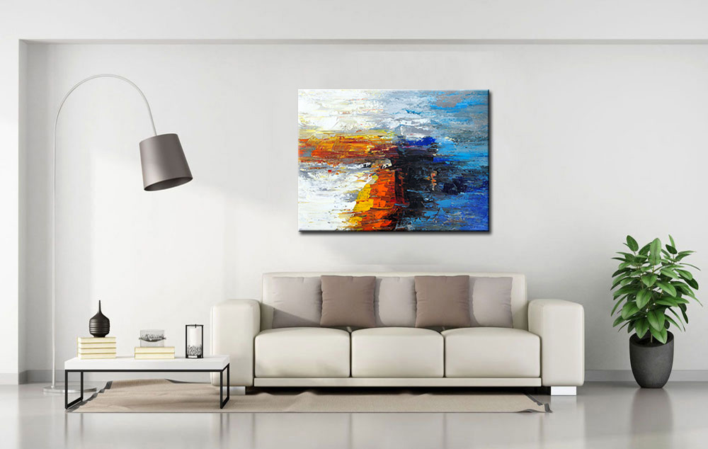 In de Zee abstract modern schilderij 120x90cm - Afbeelding 3