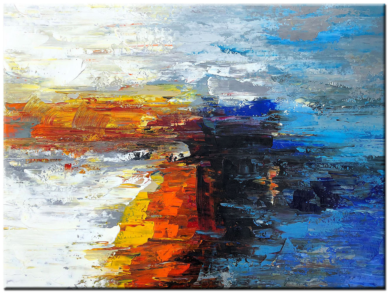 In de Zee abstract modern schilderij 120x90cm