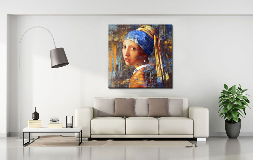 Meisje met de Parel modern schilderij - Afbeelding 2