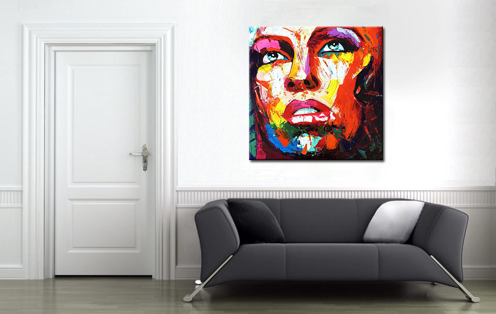 Vrouwen schilderij Blik naar Boven - Afbeelding 2