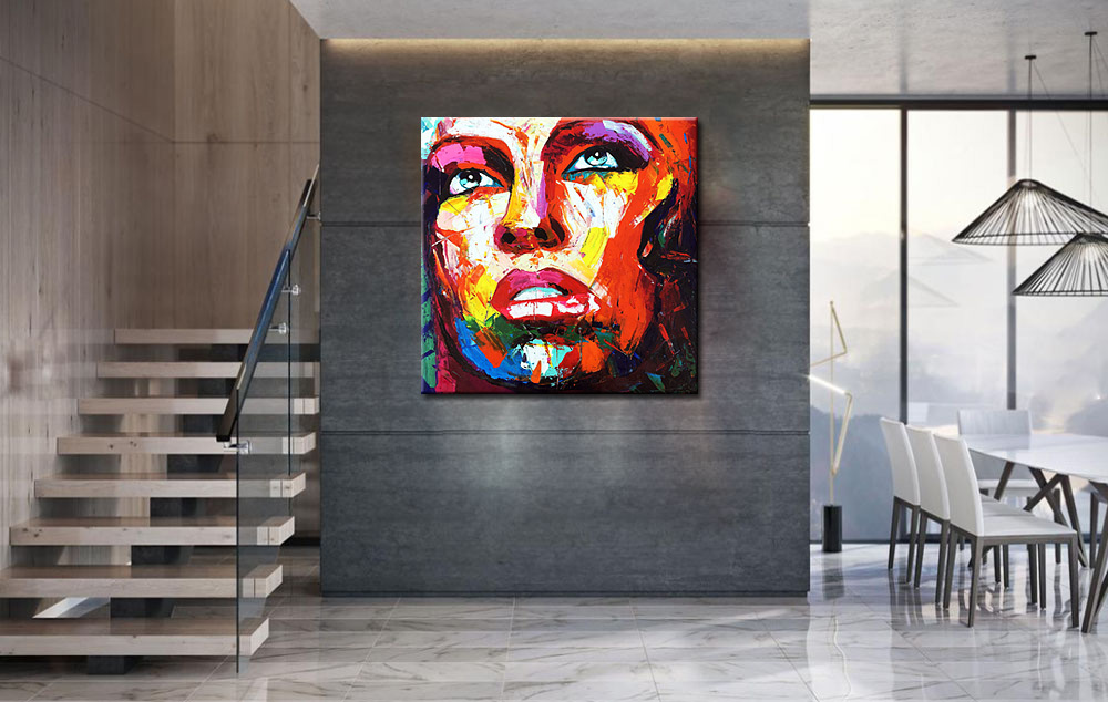 Vrouwen schilderij Blik naar Boven - Afbeelding 3