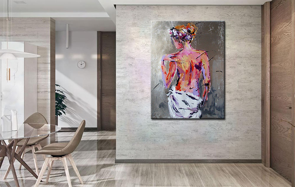 Erotisch schilderij Silver Muse 90x120cm - Afbeelding 3