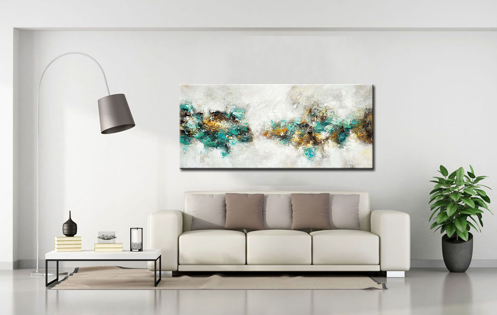 Abstract schilderij Tijdloze Rust 160x70cm - Afbeelding 4