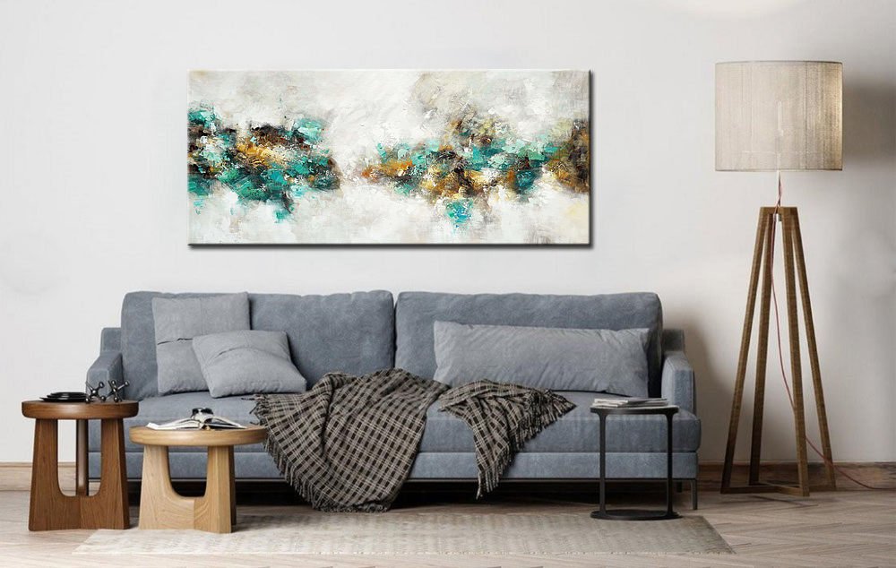 Abstract schilderij Tijdloze Rust 160x70cm - Afbeelding 3