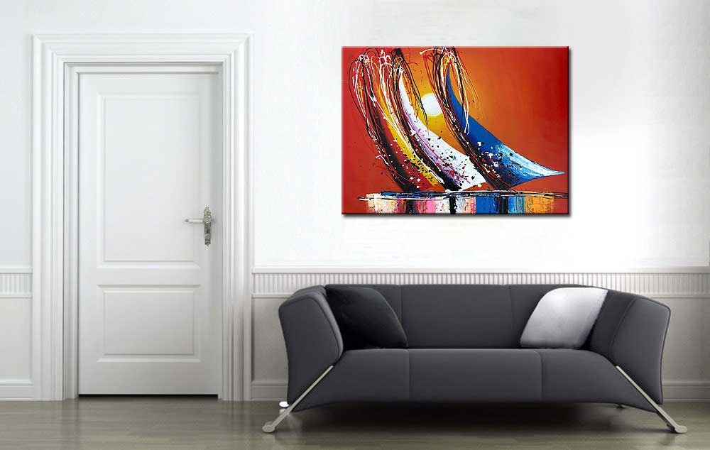 Le Soleil modern schilderij 120x90cm - Afbeelding 2