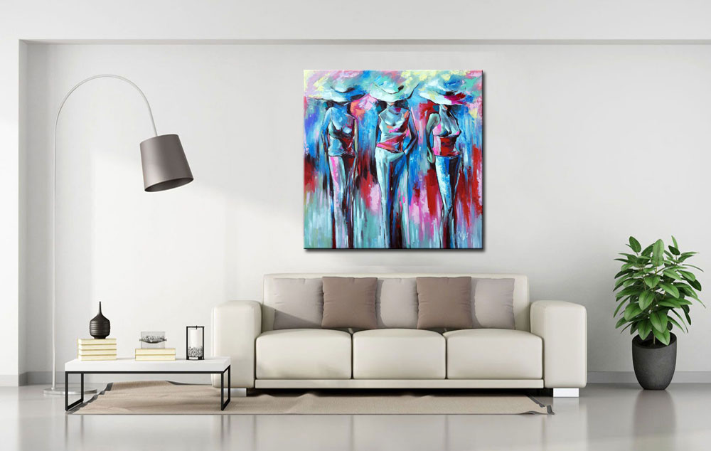 Figuratief schilderij Modieuze Vrouwen - Afbeelding 2