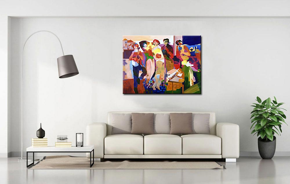 Figuratief modern schilderij Muzikale Avond 120x90cm - Afbeelding 4