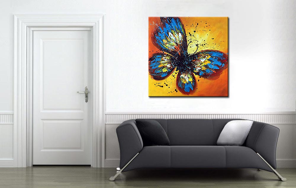 Vlinder modern schilderij - Afbeelding 2