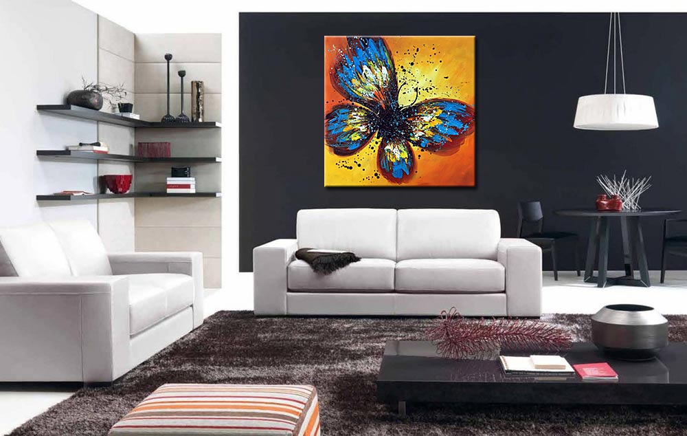 Vlinder modern schilderij - Afbeelding 3