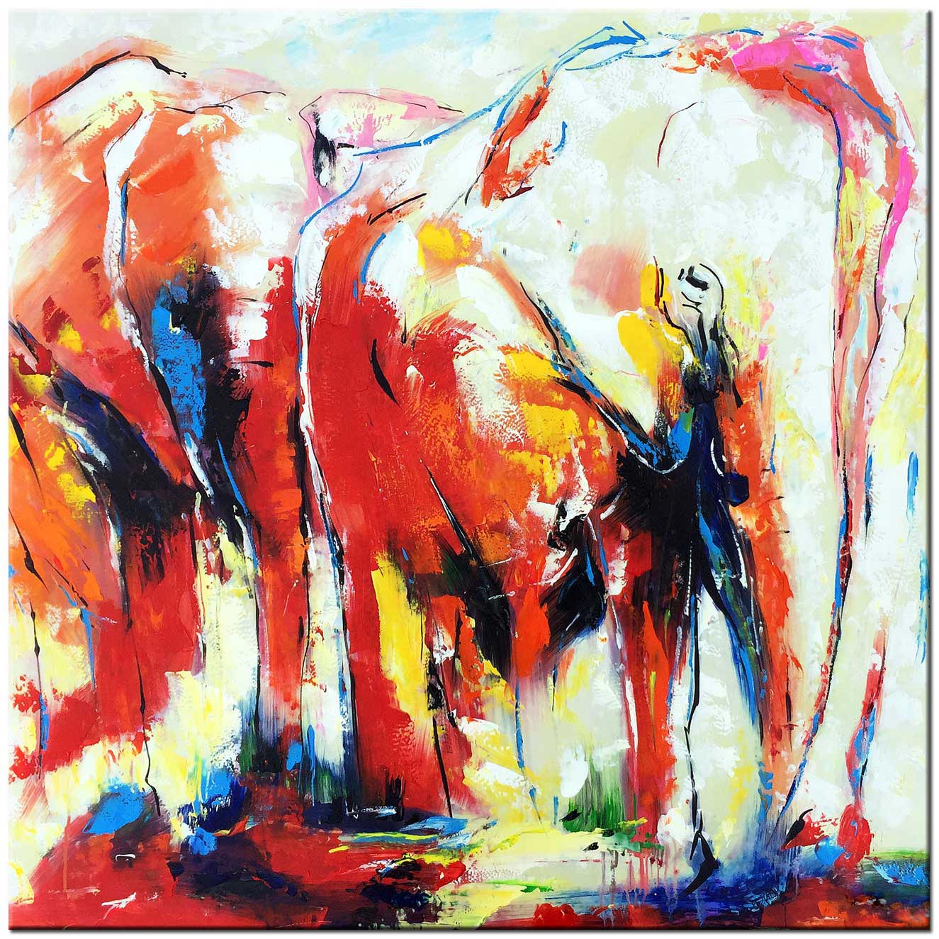 Kudde Olifanten modern schilderij