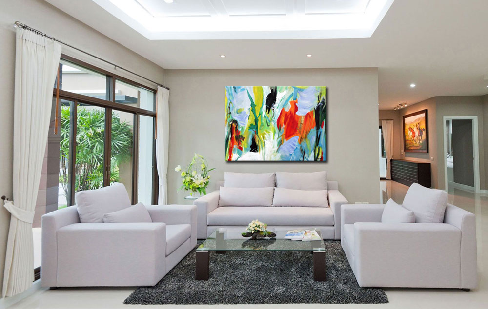 Por Supuesto abstract schilderij 120x90cm - Afbeelding 4