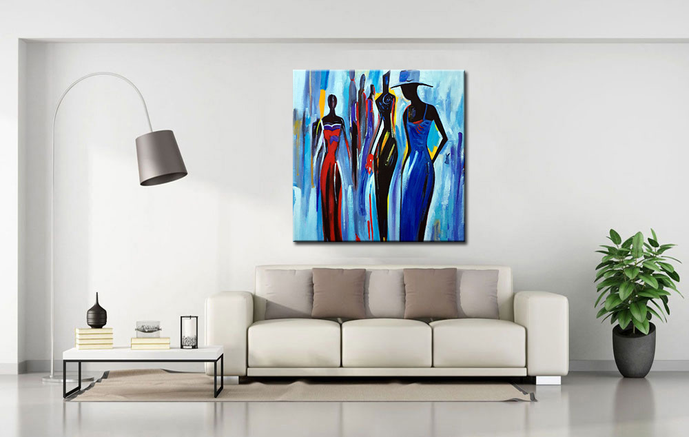 Figuratief schilderij Vrouwen op de Catwalk - Afbeelding 4