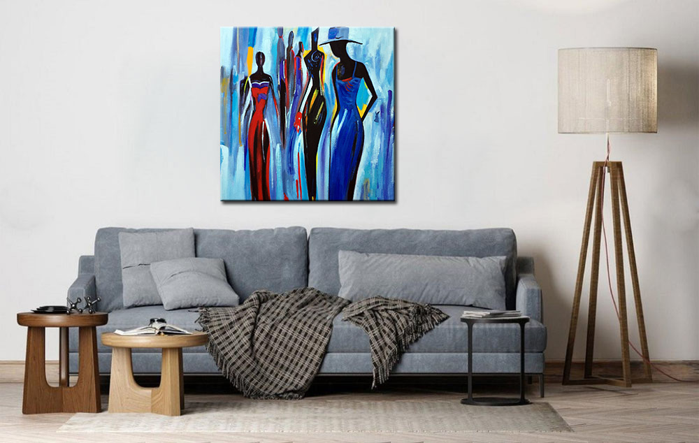 Figuratief schilderij Vrouwen op de Catwalk - Afbeelding 3