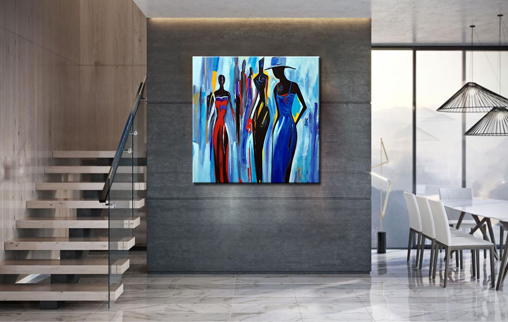 Figuratief schilderij Vrouwen op de Catwalk - Afbeelding 2