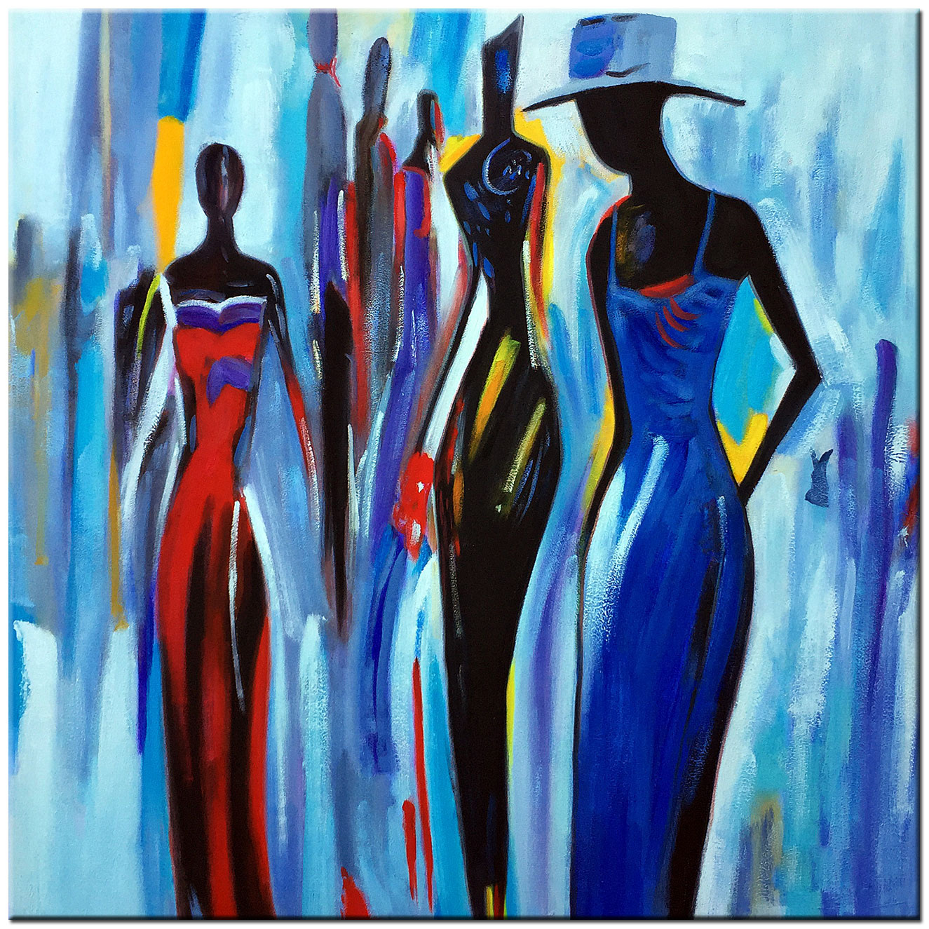 Figuratief schilderij Vrouwen op de Catwalk