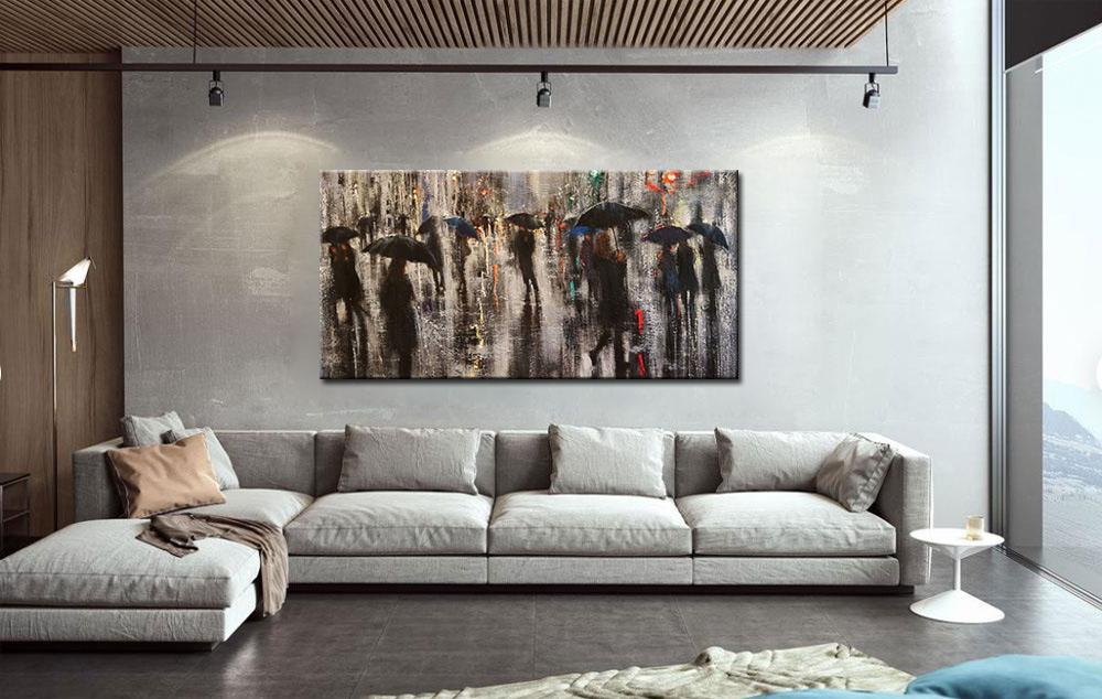 New York by Rain modern schilderij 180x90cm - Afbeelding 2