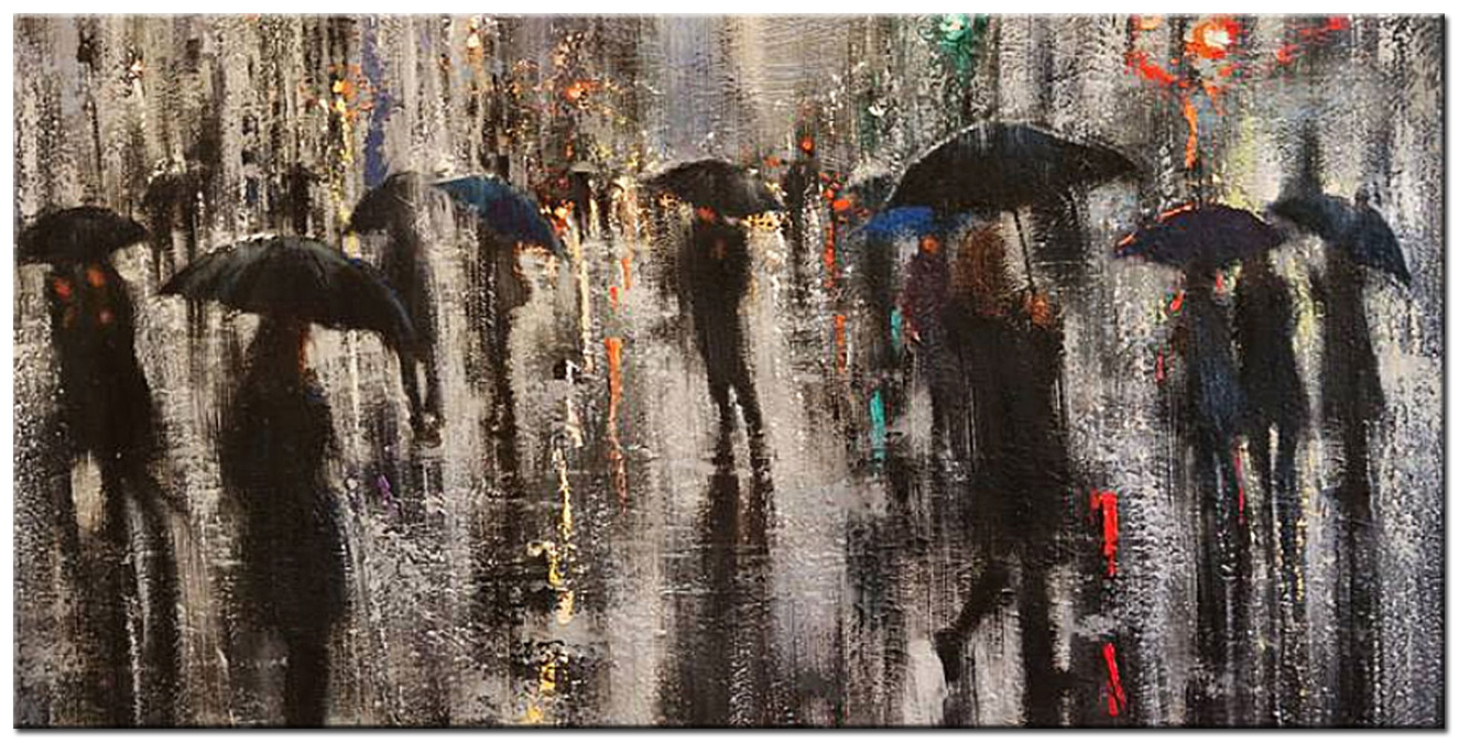 New York by Rain modern schilderij 180x90cm