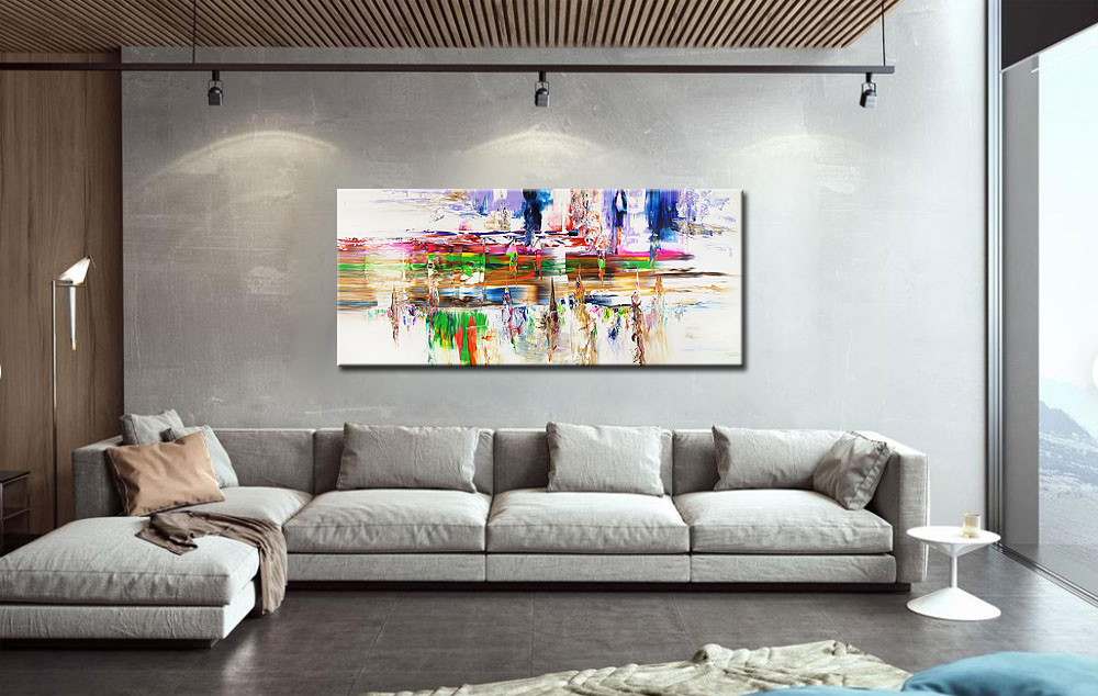 Abstract schilderij Kleurenreflectie 160x70cm - Afbeelding 4