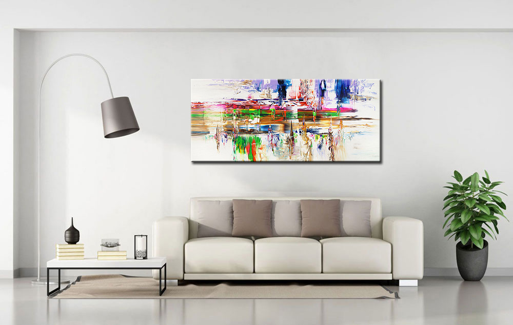 Abstract schilderij Kleurenreflectie 160x70cm - Afbeelding 3