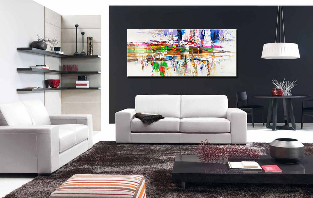 Abstract schilderij Kleurenreflectie 160x70cm - Afbeelding 2