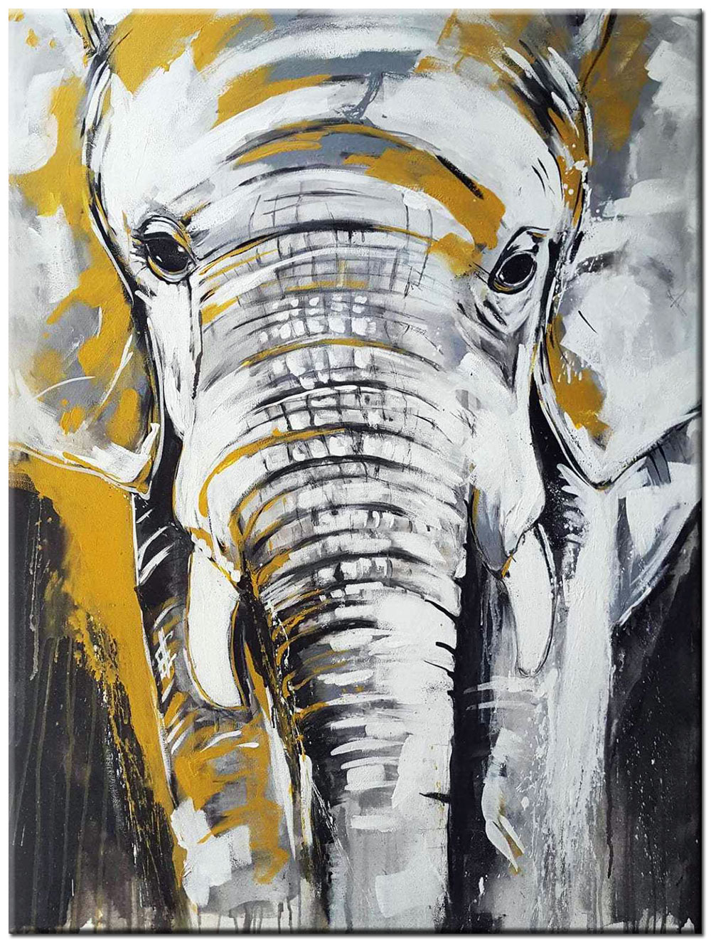 Blije Olifant modern schilderij 90x120cm