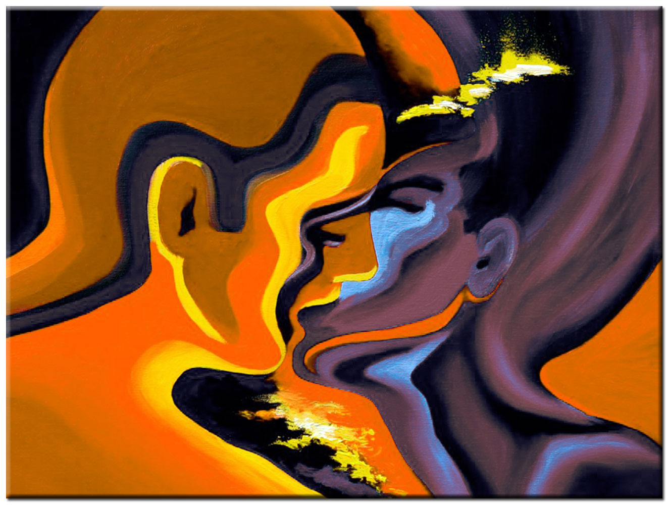Cosmic Kiss modern schilderij 120x90cm