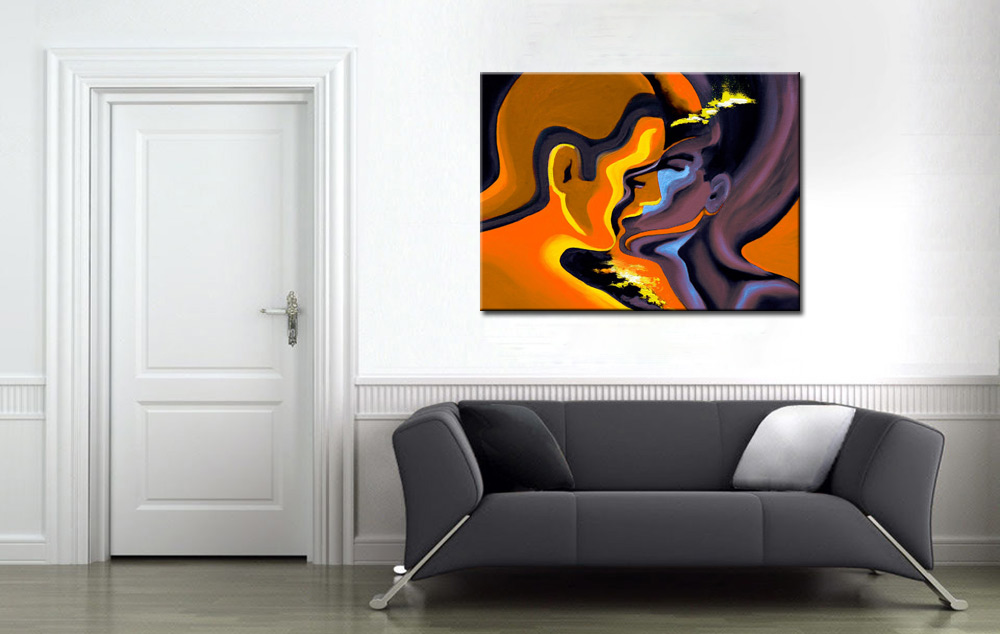 Cosmic Kiss modern schilderij 120x90cm - Afbeelding 2