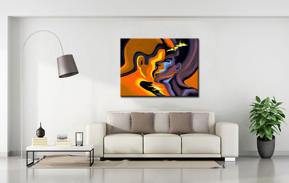 Cosmic Kiss modern schilderij 120x90cm - Afbeelding 3