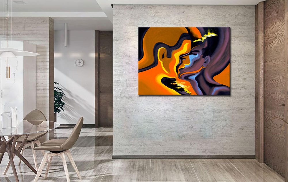 Cosmic Kiss modern schilderij 120x90cm - Afbeelding 4