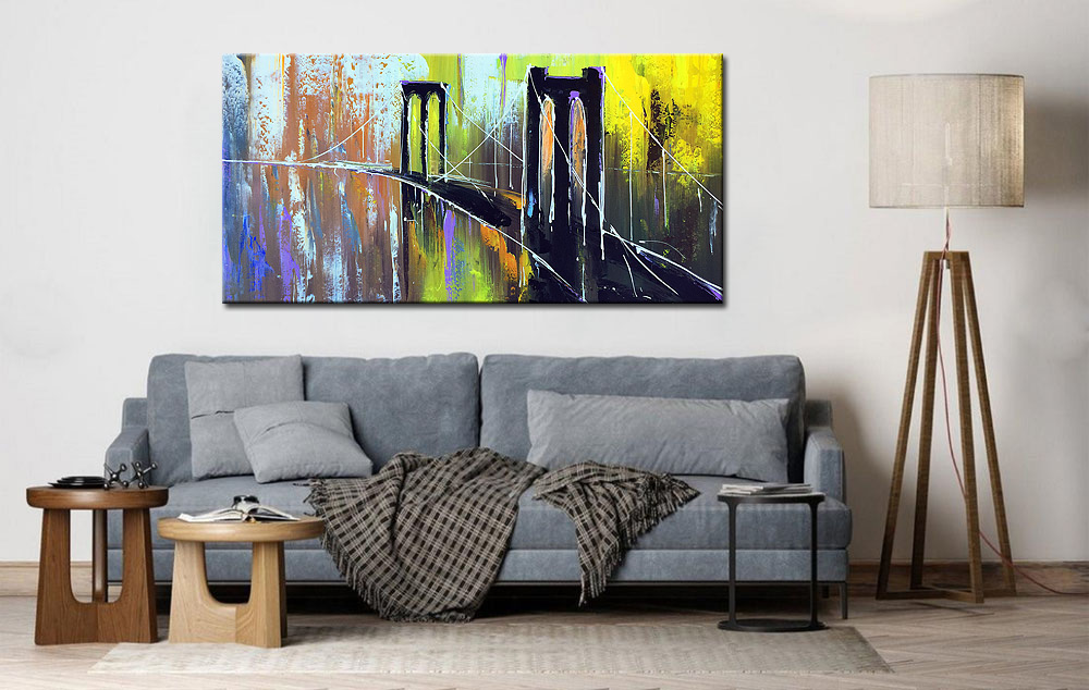 Abstract schilderij van een brug in moderne stijl - Afbeelding 3