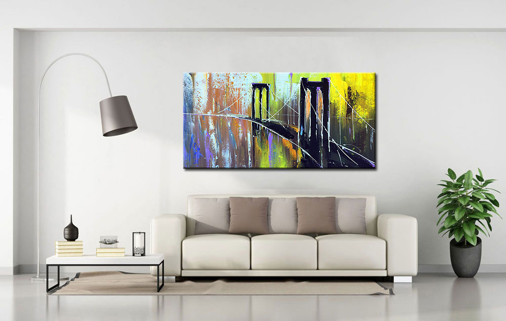 Abstract schilderij van een brug in moderne stijl - Afbeelding 4