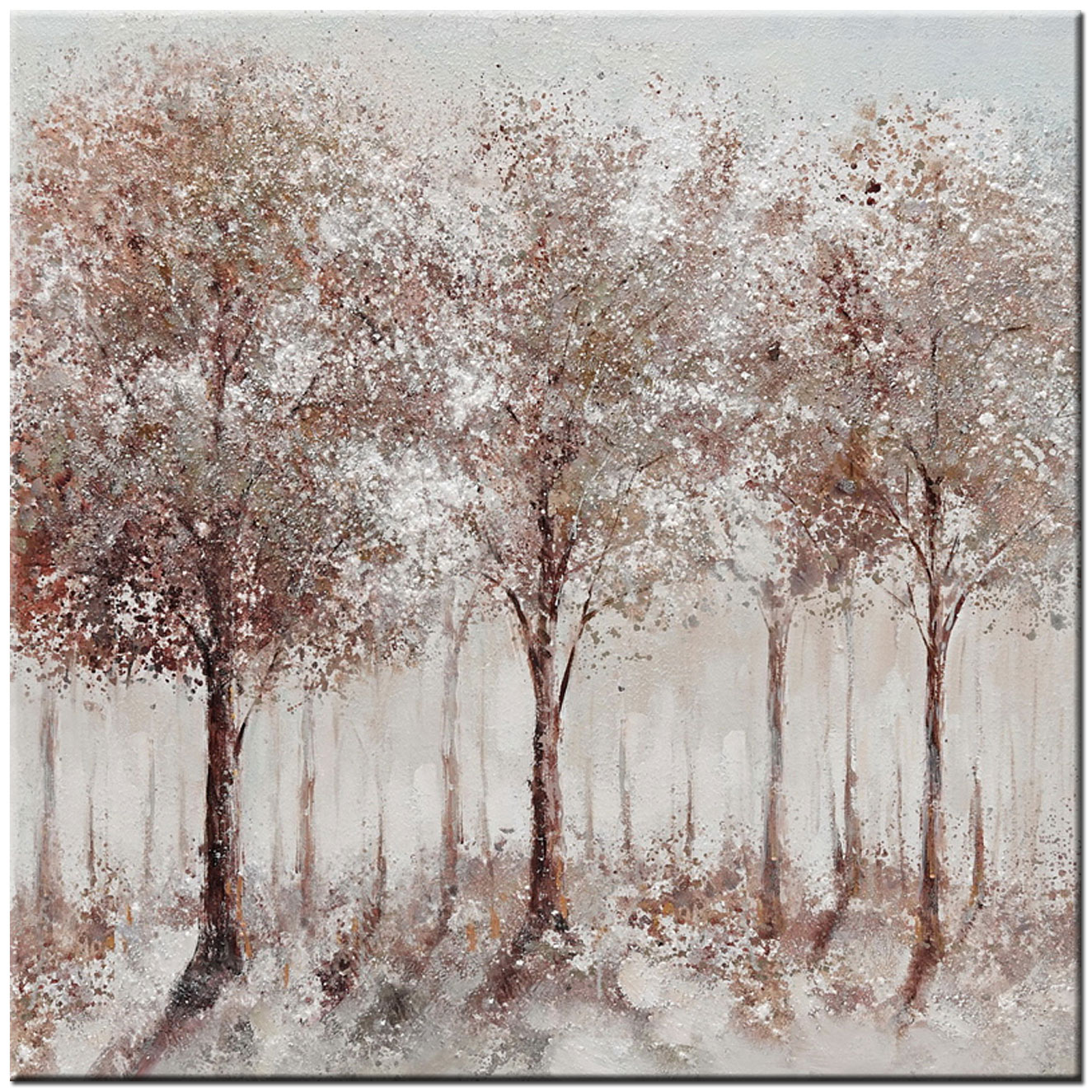 Bomen modern schilderij 100x100cm