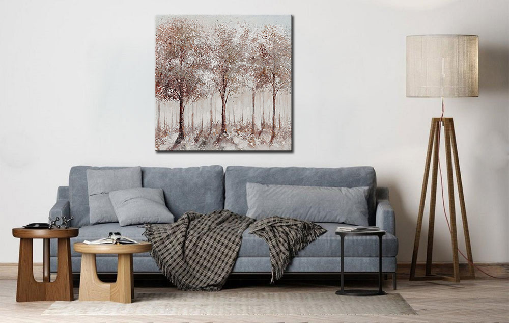 Bomen modern schilderij 100x100cm - Afbeelding 4