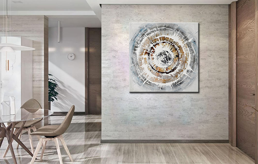 Circle of Life modern abstract schilderij 100x100cm - Afbeelding 2