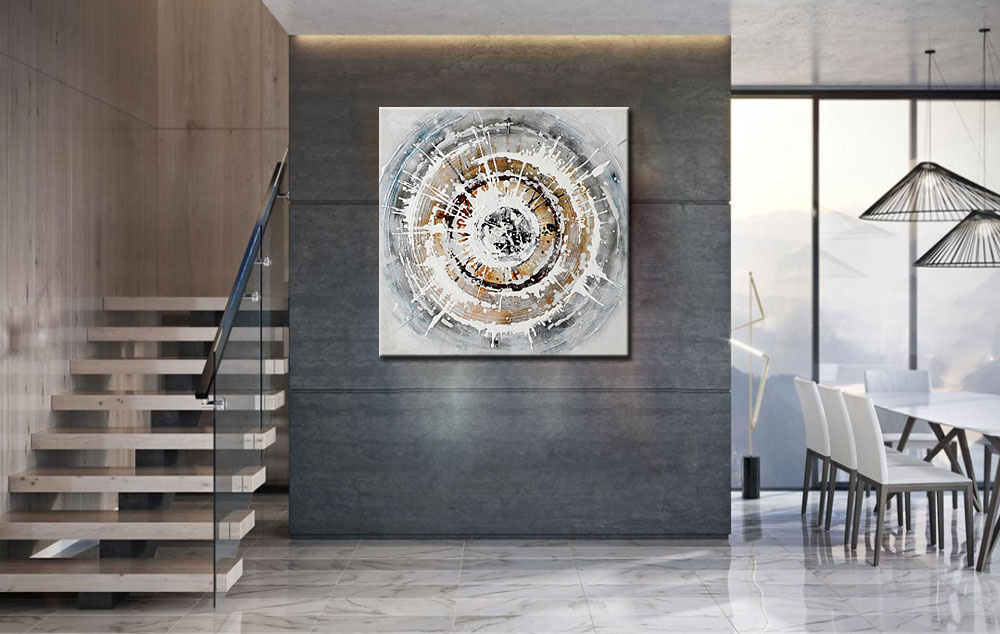 Circle of Life modern abstract schilderij 100x100cm - Afbeelding 3