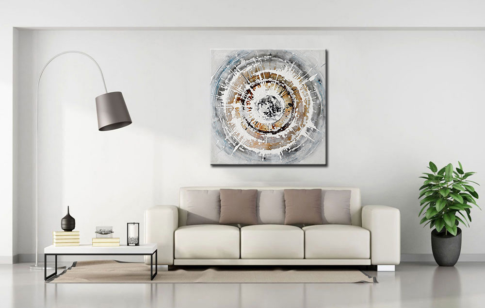Circle of Life modern abstract schilderij 100x100cm - Afbeelding 4