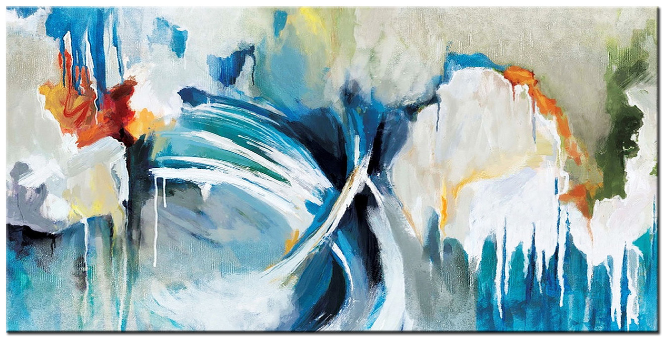 Abstracte golf beweging modern schilderij 180x90cm