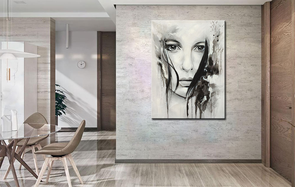 Vrouwen schilderij Schaduw van Gevoel 90x120cm - Afbeelding 4