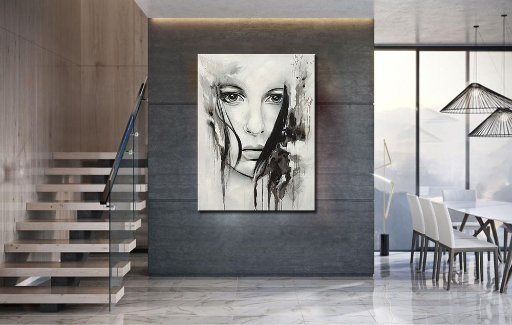 Vrouwen schilderij Schaduw van Gevoel 90x120cm - Afbeelding 3