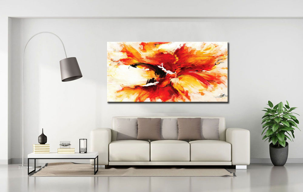 Abstract schilderij Vurige explosie 180x90cm - Afbeelding 4