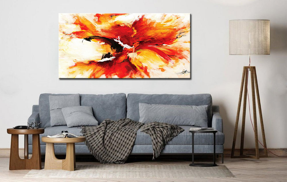 Abstract schilderij Vurige explosie 180x90cm - Afbeelding 3