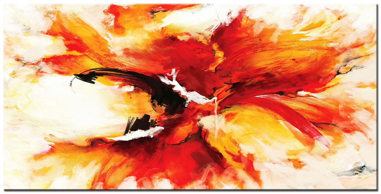 Abstract schilderij Vurige explosie 180x90cm