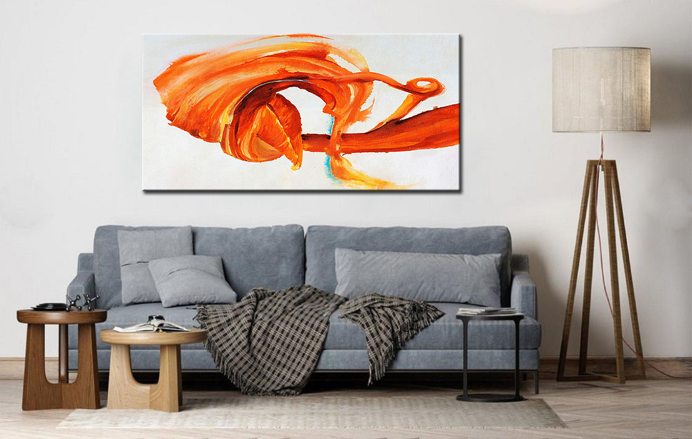 Abstract schilderij Vleugels van vuur 180x90cm - Afbeelding 3