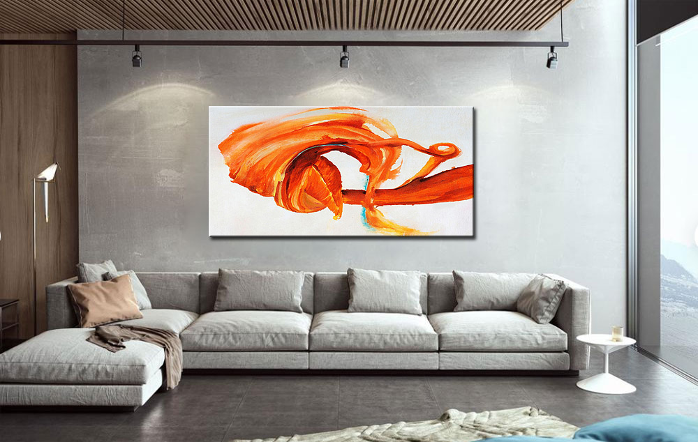 Abstract schilderij Vleugels van vuur 180x90cm - Afbeelding 2