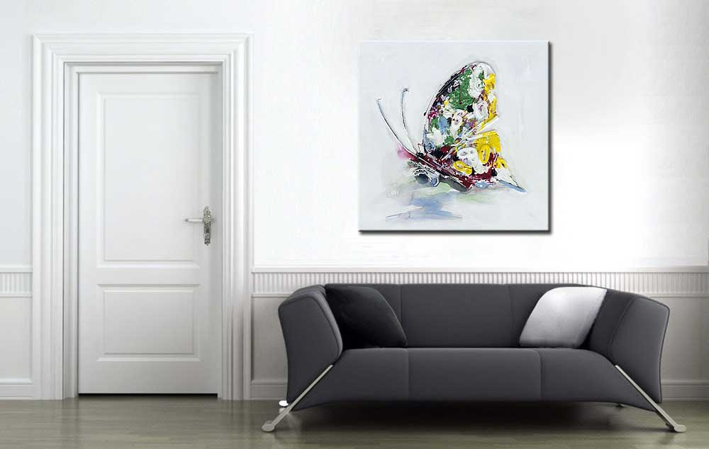 Vlinder in rust modern schilderij - Afbeelding 4