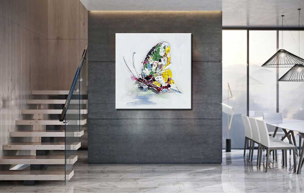 Vlinder in rust modern schilderij - Afbeelding 3